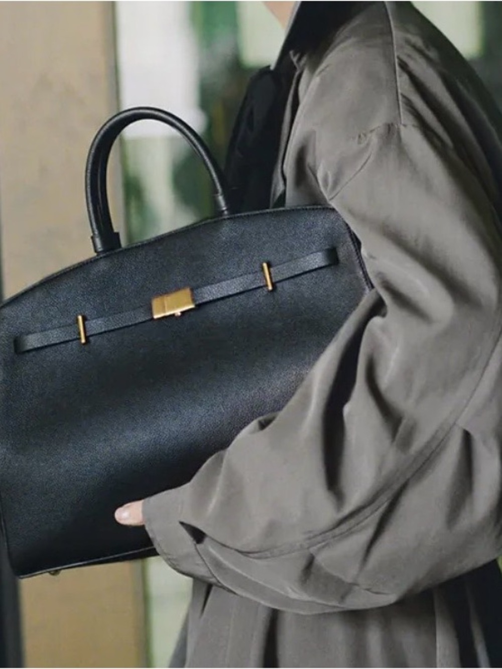 DeMellier Hudson Tote in Black with Gold Hardwear - Picture 3 of 3
